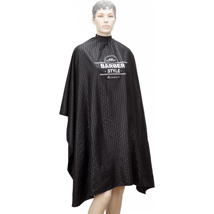 Пеньюар для стрижки DEWAL BARBER STYLE, полиэстер, полоска 140х158 см, на крючках AA02BS Пеньюар для стрижки DEWAL BARBER STYLE, полиэстер, полоска 140х158 см, на крючках AA02BS
